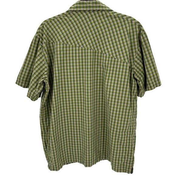 Cabela's Guidewear Mens Short Sleeve Green Plaid Shirt Nylon Size L - Picture 3 of 9